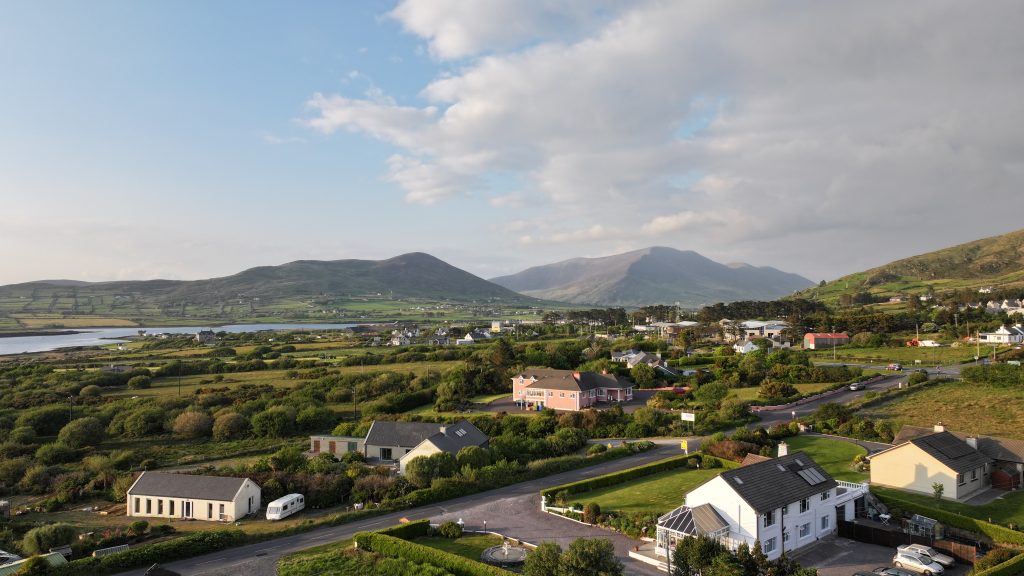 Seabreeze B&B with views of Cahersiveen town and surrounding mountains in South Kerry, Ireland